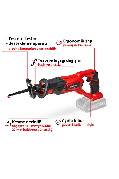 Einhell TE-AP 18/22 Li - Solo, Akülü Kılıç Testere (Akü ve şarj cihazı dahil değildir)