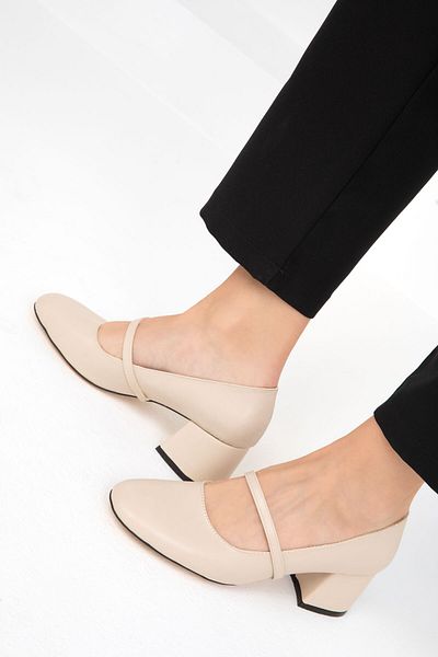 SOHO 19721 Model Beige Women's Classic Heeled Shoes