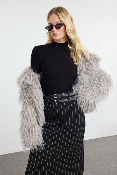 Trendyol Collection Šedý kabát Regular Fit - TWOAW25MO00313