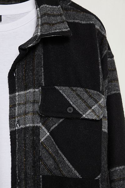 Trendyol Collection Black Plaid Double Pocket Lumberjack Winter Plus Size Coat Shirt Tmnaw25Ax00011