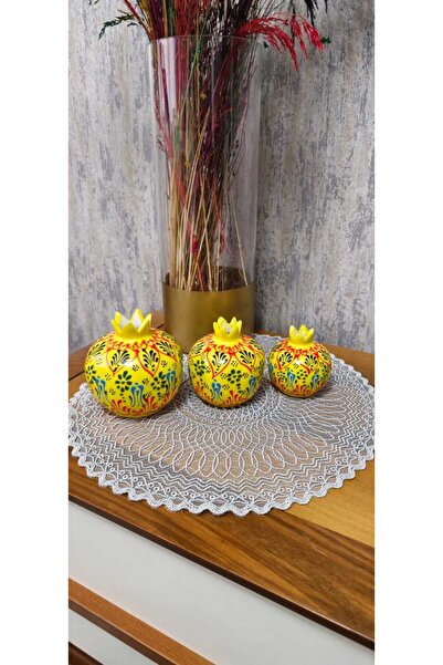 Çini Dekoratif 3 lü Nar Seti