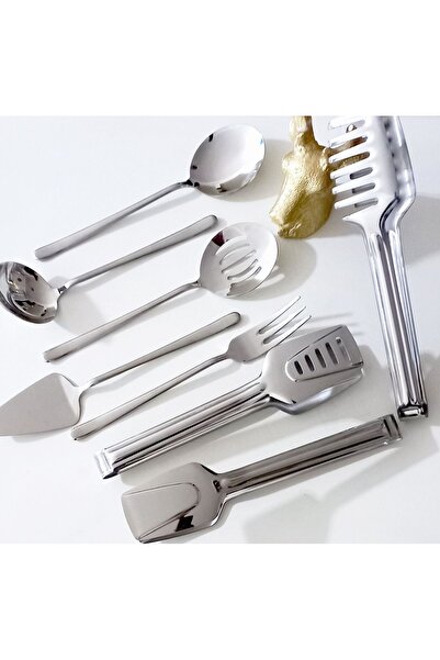 BERMİRA Home Collection 8 Parça 5 Li Sos 3 Lü Maşa Makarna Seti Gümüş Ürün 4 ...