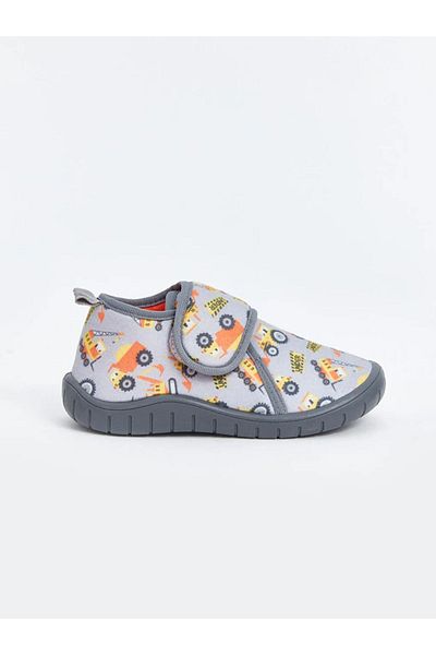 LC Waikiki Παντόφλες για αγόρια LCW STEPS Ανοιχτό γκρι εμπριμέ Velcro