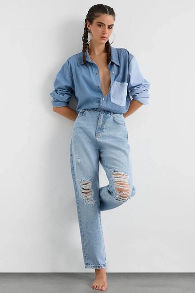 Hiccup Pantaloni Jean cu talie înaltă