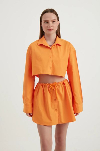 Hiccup Cămașă crop oversize cu mâneci largi