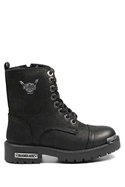 Hammer Jack Hakiki Deri Siyah Yıkama Nubuk Erkek Çocuk Bot
