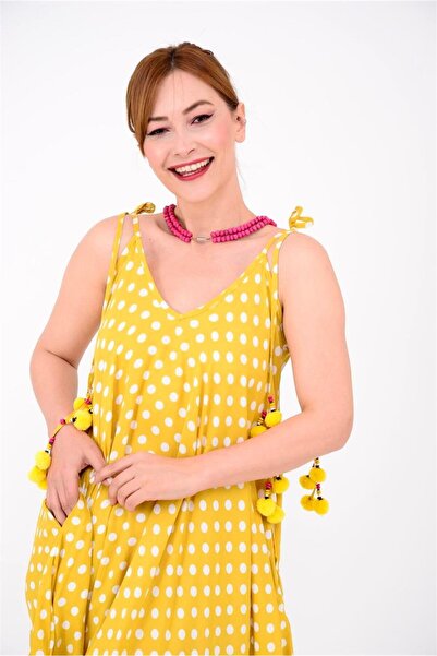 Bohem Stil Puantiyeli Patchwork Otantik Şalvar Tulum