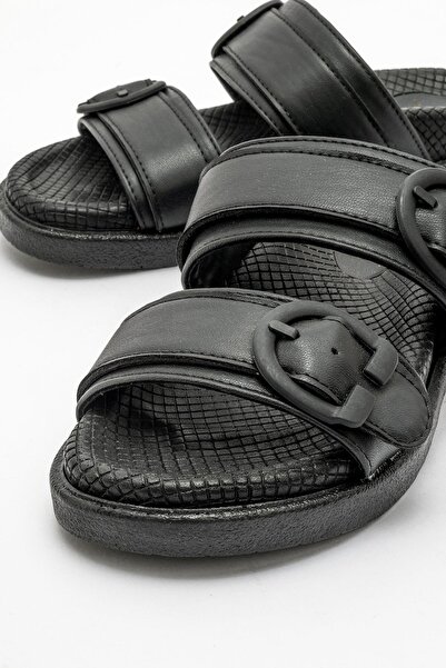 Ccway Black Women's Slippers - Buckle