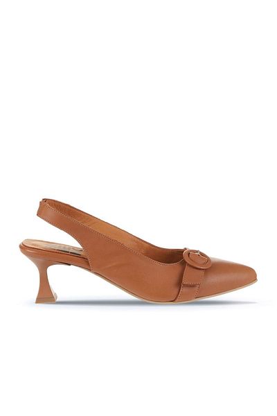 Bueno Shoes Дамски тъмнокафяви кожени обувки на висок ток - 01wa1306