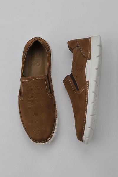 Bueno Shoes Мъжки мокасини - Кафяви с щампа Данте, Кожени, 07m1738e197
