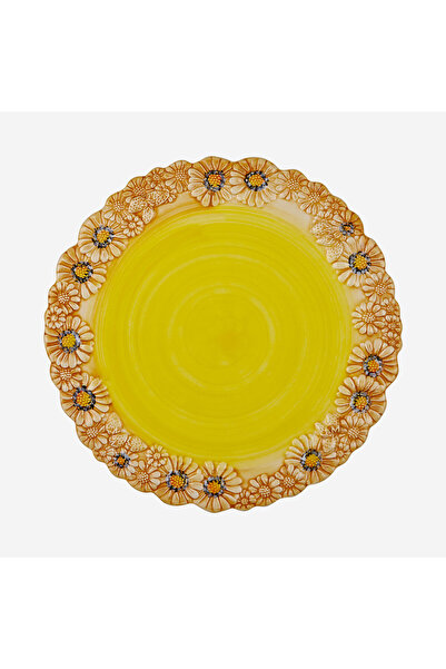 Edelweiss Italy Camomilla Yellow Ceramic Serving Plate 36 cm