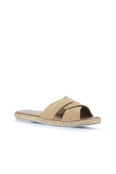 Bueno Shoes Γυναικείες φλατ παντόφλες Alf Suede - Tan Light 01wa7200