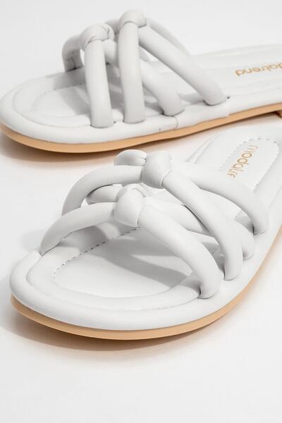 Ccway White Women's Slippers - 2 Neck