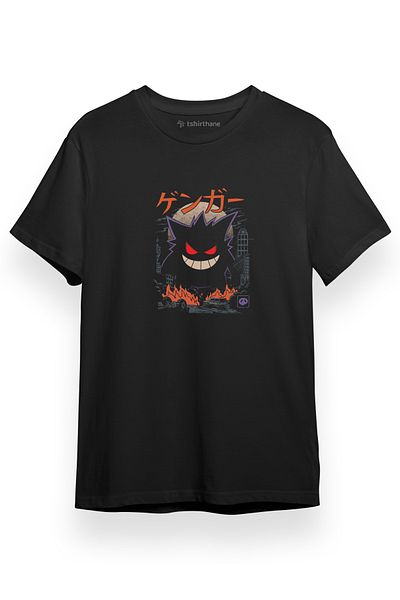 Tshirthane Pokemon Kaiju Pokemon Μαύρο κοντομάνικο ανδρικό μπλουζάκι