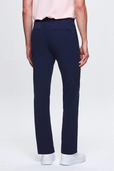 Twn Navy Blue Slim Fit Jogger Pants - Dobby