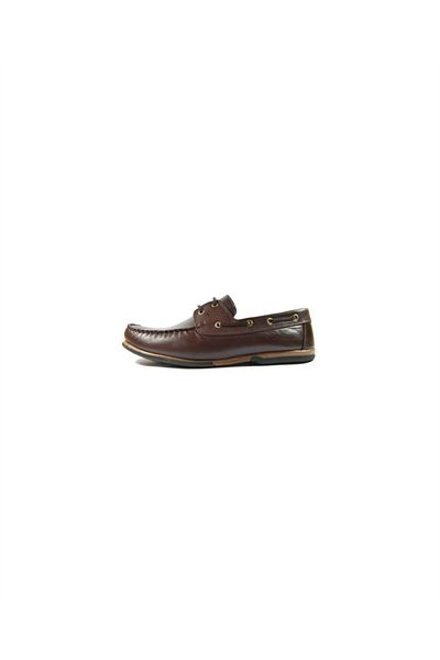 Riverland Y-03 Ανδρικά παπούτσια casual από γνήσιο καφέ δέρμα