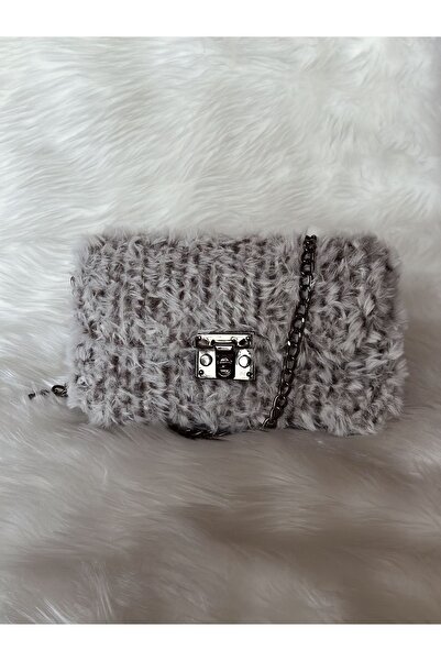 Zuviel Deco Handmade Teddy El Yapımı Kanvas Kürklü Çanta, Peluş Çanta