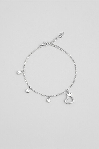 So CHIC... Queen 18 Ayar Beyaz Altın Kaplama Gümüş Minimal Bileklik