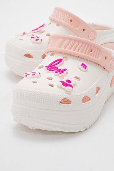 Ccway Women's flat slippers white powder