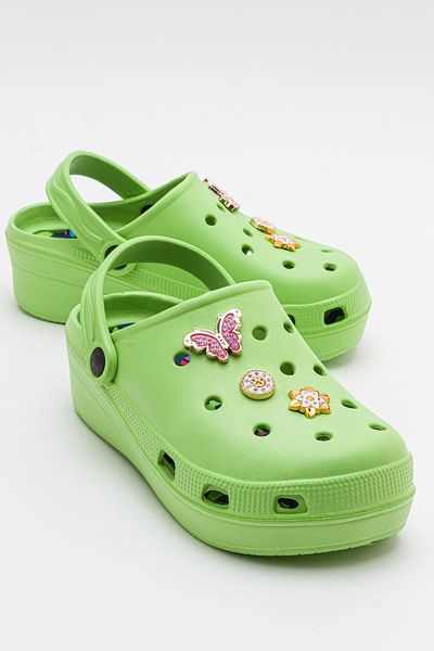 Ccway Thick Sole Women's Sabo Slippers with Accessories Pistachio Green