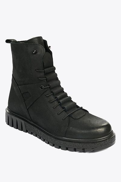 Hammer Jack Γυναικείες μπότες Ykm Nubuck από γνήσιο δέρμα μαύρο λεπτό