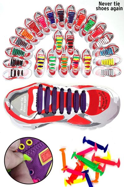 Binbirreyon Practical Silicone Children's Shoes - Laces 14 Pieces Set Ta007-R