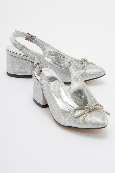 Ccway Non-Slip Base Stone Women's Ballet Flats Silver