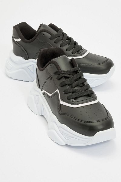 Ccway Lace-up Women's Sneakers - Black White