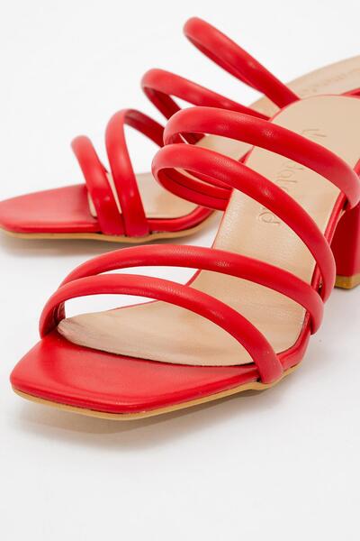 Ccway 4-Piece Women's Heeled Slippers RED SKIN