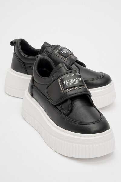 Ccway Studded women's sports shoes black white