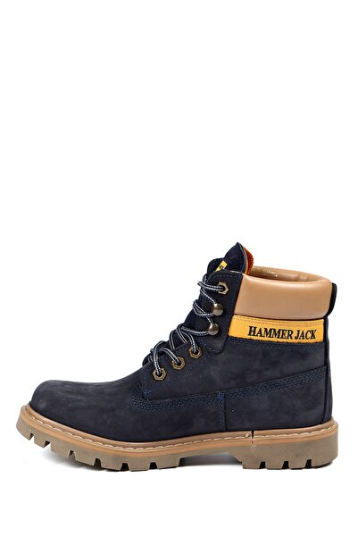 Hammer Jack Hakiki Deri Lacivert Nubuk Erkek Bot