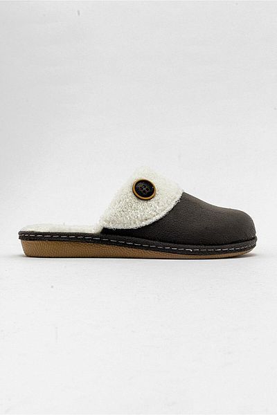 Ccway Non-Slip Women's Fur Lined House Slippers Smoked