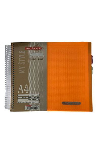 Komeks 4 1 Spiral Notebook with Separator - Plastic Cover, Checkered-Lined, 200 Yp A4