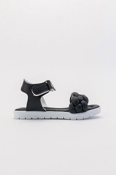 Ccway 30-35 Black Velcro Braided Children's Sandals