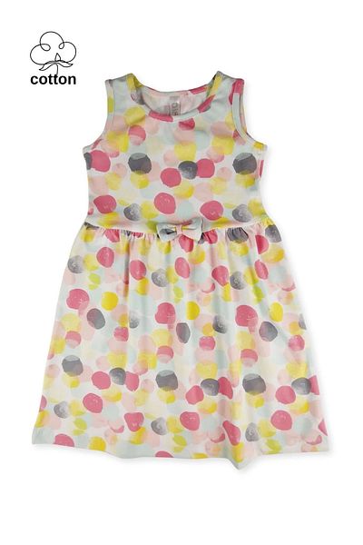 difa kids Rochie de vară fetiță - model geometric și detaliu fundă
