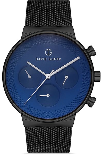 DAVID GUNER Gun Coated Blue Dial Men's Watch Dg-8300Gc-V3
