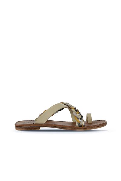 Bueno Shoes Flip-flops de damă galbeni din piele multiplă - 01wu3419