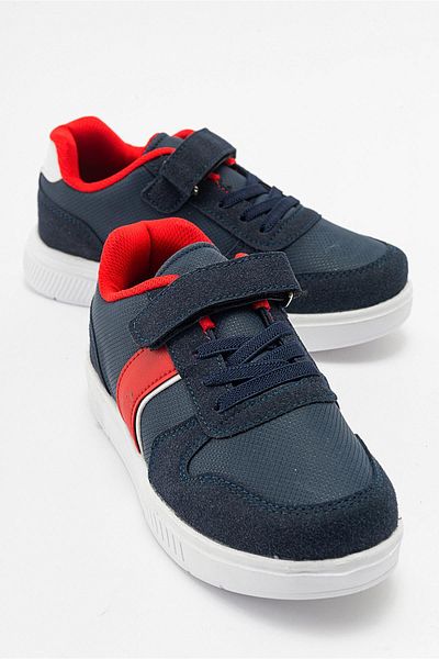 Ccway Pantofi sport cu velcro pentru copii bleumarin roșu