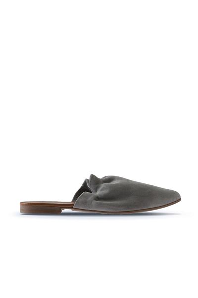 Bueno Shoes Γυναικείες παντόφλες Light Suede Grey - Flat Design 01wu7704