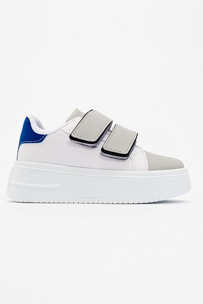 Ccway White Fume Blue - Velcro Women's Sports Shoes