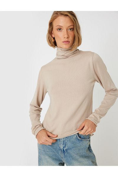 Koton Basic High Top Knitwear Sweater Long Sleeve Soft Textured
