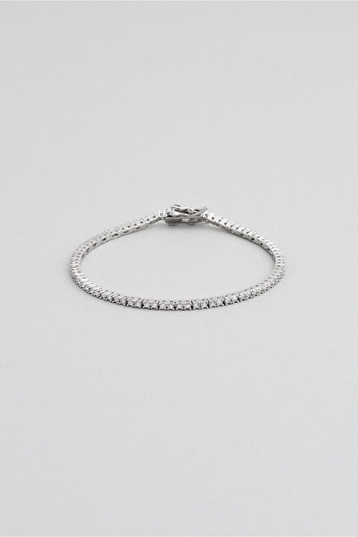 So CHIC... Klasik 18 Ayar Beyaz Altın Kaplama Gümüş Su Yolu Bileklik