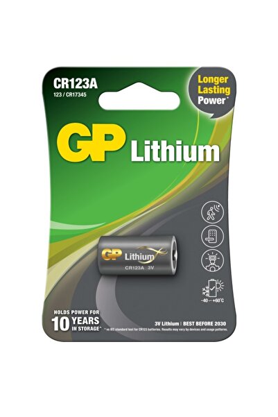 GP Batteries GP CR123A 3V Lityum Tekli Paket Pil (GPCR123A-U1) Fotoğraf Makinesi Pili