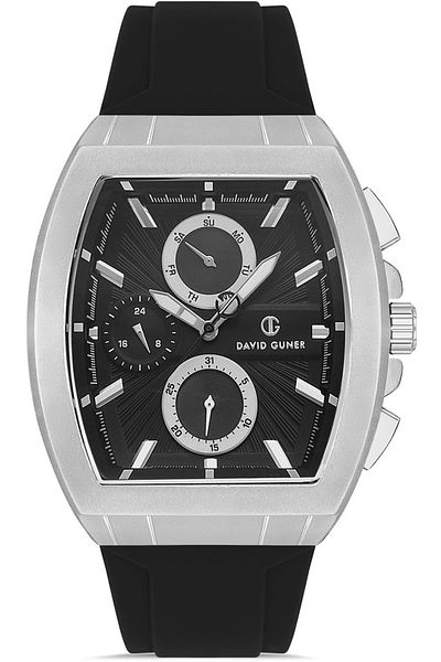 DAVID GUNER Silver Plated Black Dial Women's Watch Dg-8486Gd-J2