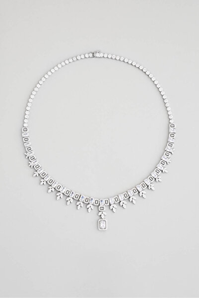 So CHIC... Romantik Aşk 18 Ayar Beyaz Altın Kaplama Gümüş Gerdanlık