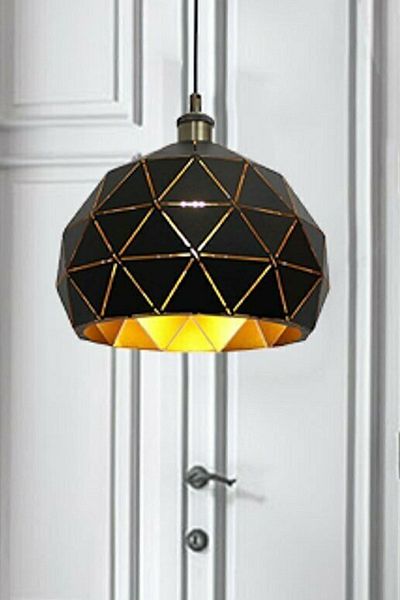 Bamyum Lily Black Single Chandelier Pendant Lamp Cafe Restaurant Boutique Living Room Kitchen Table Hallway Chandeliers