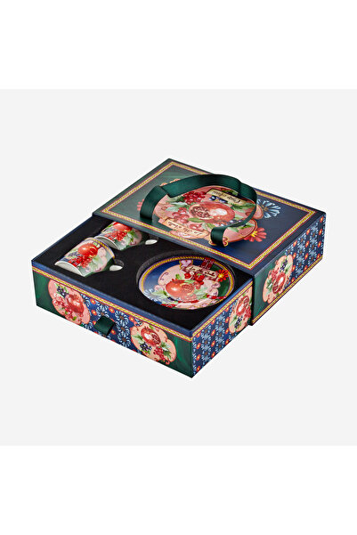 CHIARA ALESSI Capri Blue Green Porcelain Coffee Cup Set 120 ml