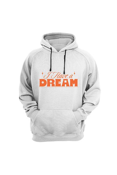 WİDİ I Have A Dream Printed StreetWEAR Βαμβακερό φούτερ με κανονική εφαρμογή
