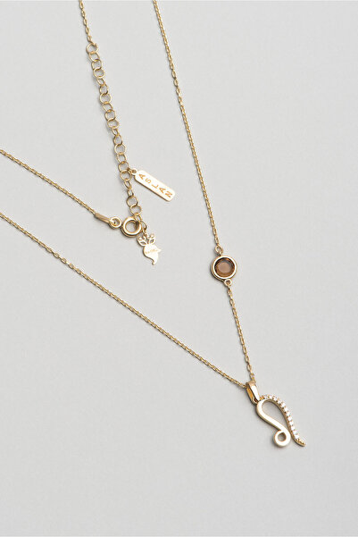 So CHIC... Zodyak Koleksiyonu Aslan Burcu 18 Ayar Sarı Altın Kaplama 46 Cm Gü...