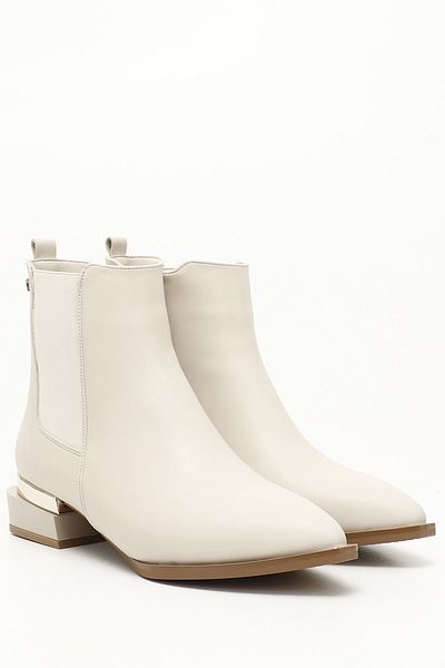 GÖNDERİ(R) Women's / Girls' Leather Zippered Pointed Toe Chunky Heeled Chelsea Boots
